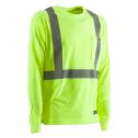 Men's Berne Workwear Hi-Vis Type R Class 2 Long Sleeve Pocket T-Shirt